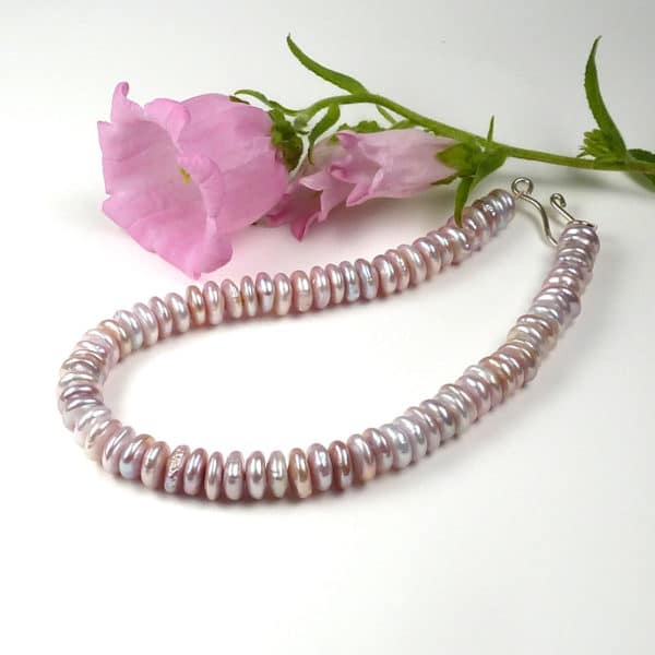 Pink coin pearl necklace