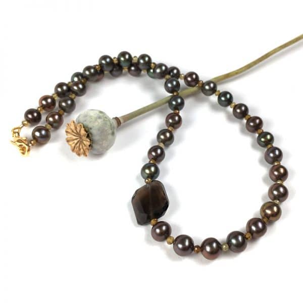 Bronze pearl necklace
