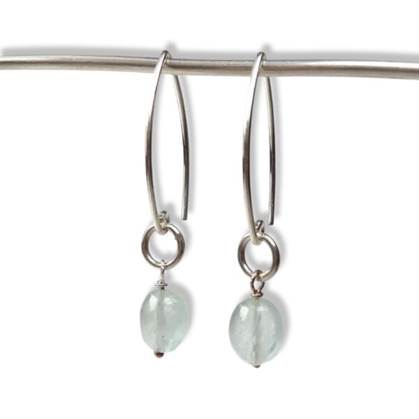 Aquamarine and silver drop earrings